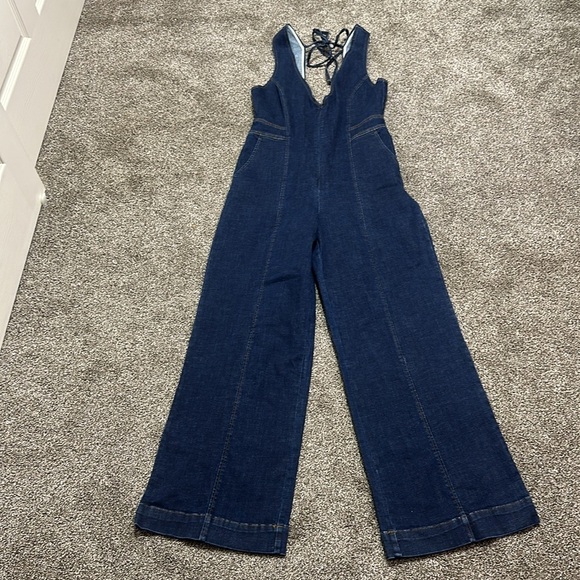 Pilcro by Anthropologie Modern Sportsuit romper denim jumpsuit size 6 women’s - Picture 4 of 16